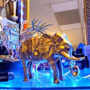 Hand Made Gold Plated Elephant From India.
